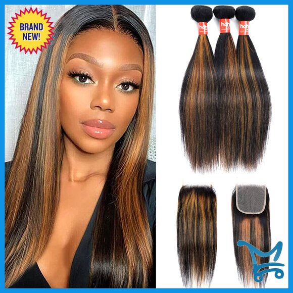 Accessories - 10A Remy Virgin Human Hair Extensions 3 Bundles with 4x4 Lace Closure